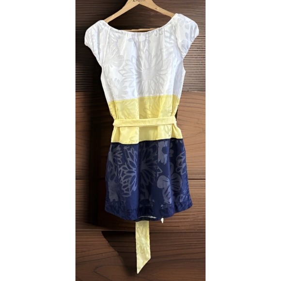 Lilly Pulitzer Burnout Combo Sully Games Dress Sz Small Color Block Lined Belted - Picture 3 of 12